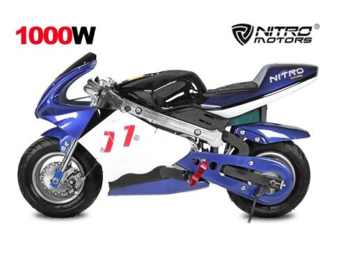 NITRO Eco Pocketbike Minibike Racing 1000W 36V schwarz blau Bei Serag AG