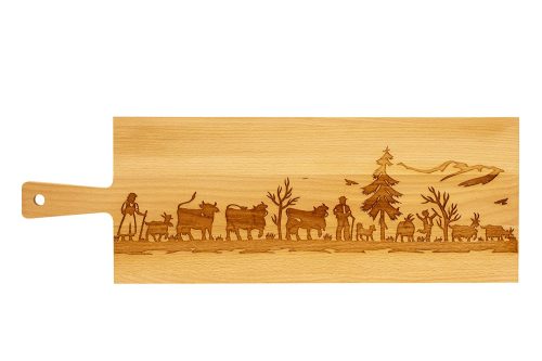 Holzbrett Alpaufzug Familie Buche 60x20x2cm Bei Serag AG